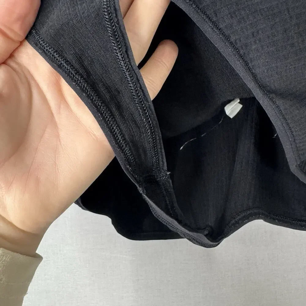 Lululemon Womens Top 12 Black Ebb to Street Bodysuit Rib Thong Back Built in Bra